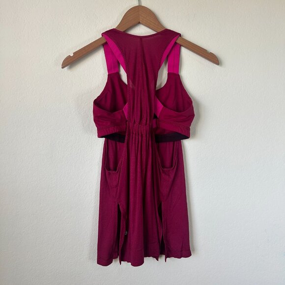Lululemon Top Womens 8 Raspberry Pink Built In Bra Workout Athletic Tank - Picture 7 of 8